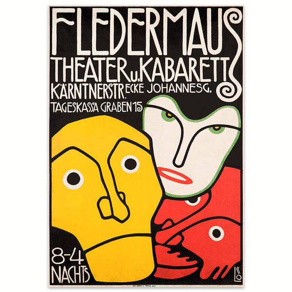 Werbeplakat für Kabarett Fledermaus 1907