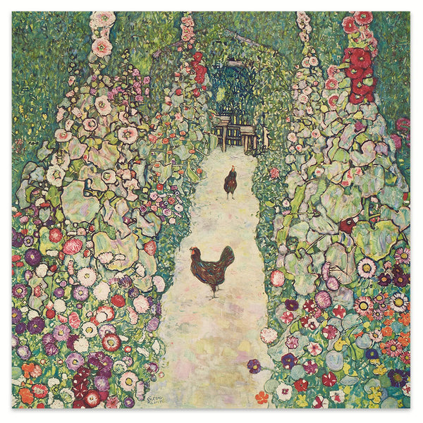 Gustav Klimt: Garden path with chickens 