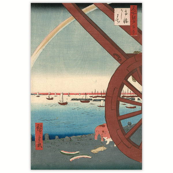 100 Famous Views of Edo - Ushimachi District in Takanawa 