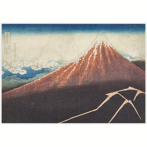 36 Ansichten des Berges Fuji - Gewitter unterhalb des Gipfels