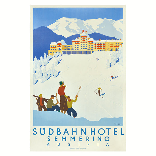 Kunstdruck: Südbahnhotel Semmering | Premium-Holzrahmen
