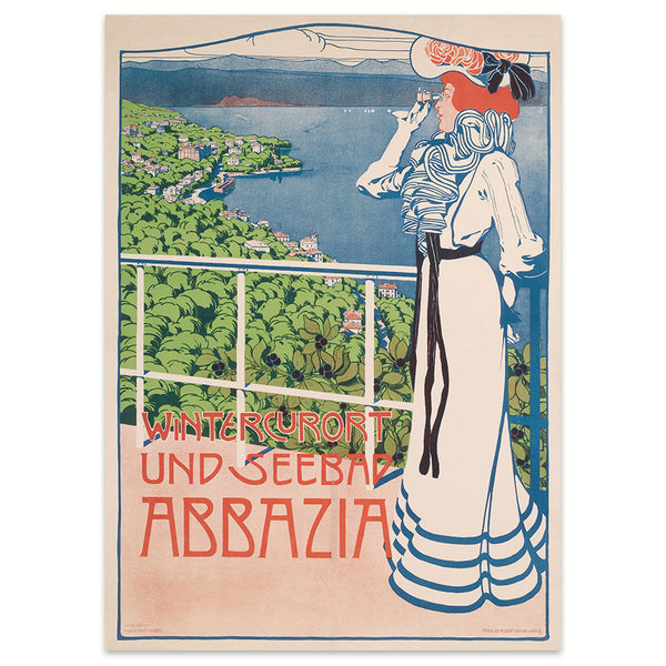 ADVERTISING POSTER 1897 - Winter health resort and seaside resort Abbazia 