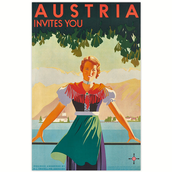 Advertising poster 1934 - Austria invites you 