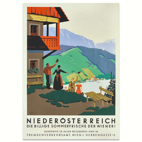 Art Print: Advertising Poster Lower Austria 1935 | Premium Wood Frame