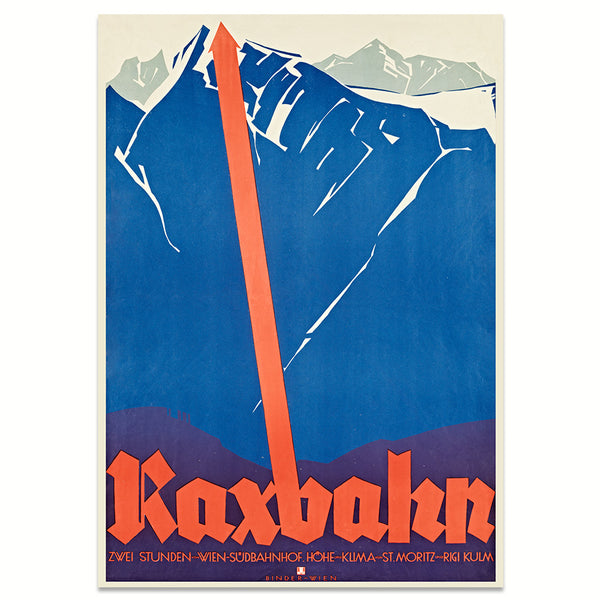 Kunstdruck: Raxbahn | Premium-Holzrahmen