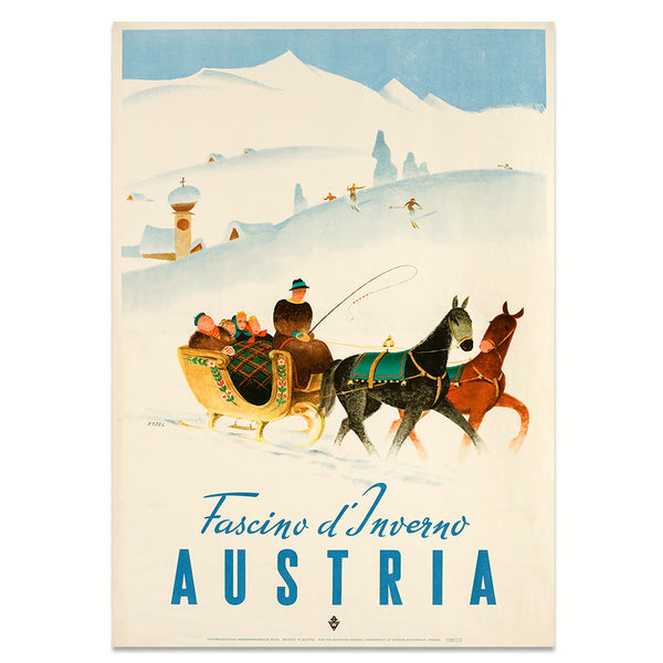 Art Print: Travel Poster 1950 | Premium Wood Frame